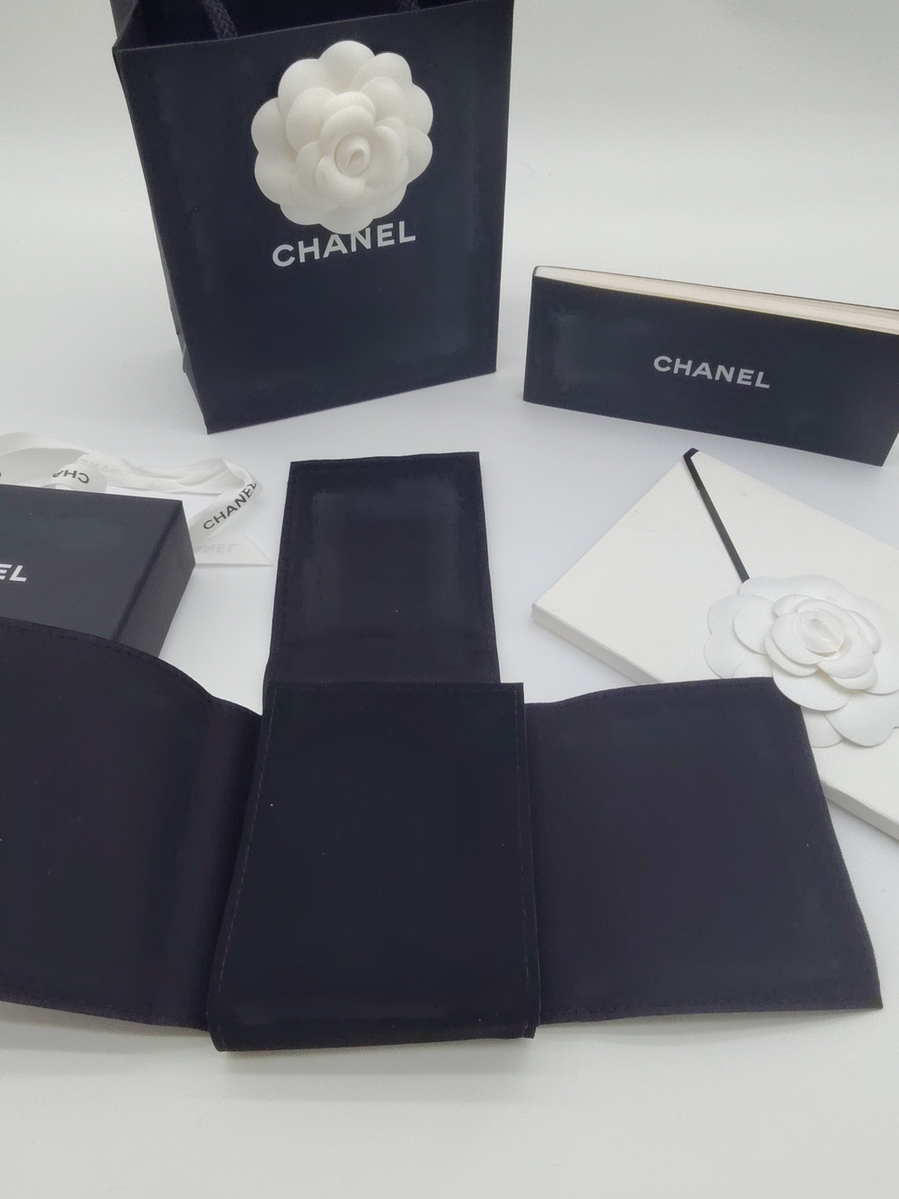 CHANEL Fine Jewelry Packaging Set Camellia Jewelry Box Ribbon Bag Booklet - Picture 5 of 10